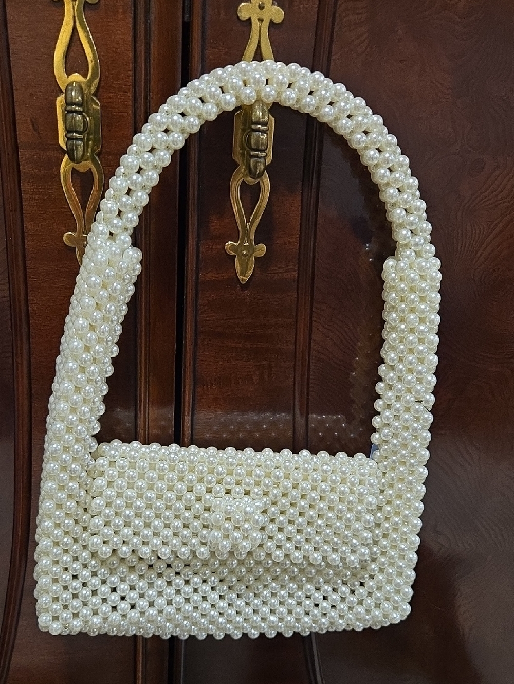 Pearl Beaded Shoulder Bag - Ivory